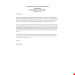 Job Application Letter For Sales Operations Manager example document template