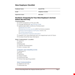 Free Employee Checklist Template example document template