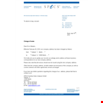 Change of Address Letter Template - Notify Your Company About Address Change in Berlin | Voltastr example document template