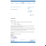 Change of Address Letter Template - Notify Your Company About Address Change in Berlin | Voltastr example document template 