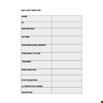 Use Case Template - Create Effective Use Case Scenarios for Better Project Management example document template
