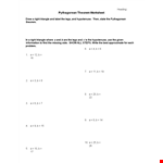 Discover the Power of the Pythagorean Theorem for Right Triangles example document template
