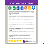 How to end a letter example document template 