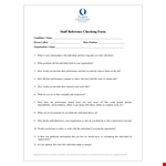 Staff Reference Checking Form - Assessing Performance and Organizational Fit example document template