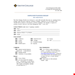 Event Planning Template - Simplify Your Planning Efforts | Contact Campus Smith example document template