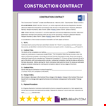 Construction Contract example document template