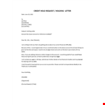 Credit Hold Letter example document template 