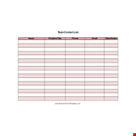 Contact List Template - Easily Manage Your Contacts example document template