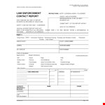 Law Enforcement Contact Report - Report Incident, Facility, Treatment Guide example document template