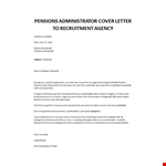 Pensions Administrator sample cover letter example document template