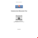Project Management Communication Plan - Effective Strategies for Project Communications example document template