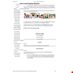 Entry Level Preschool Teacher Resume - Expert Tips for a Successful Teacher Interview example document template