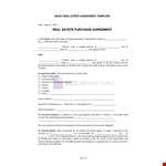 Basic Real Estate Agreement Template example document template