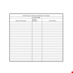 Sign Up Sheet for Saturday Ceilidh example document template