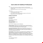 Healthcare Job Cover Letter example document template