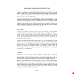 Healthcare Consulting Job Description example document template