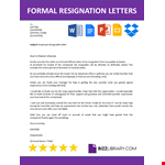 Formal Resignation Letter example document template