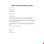 Application letter for a job vacancy example document template