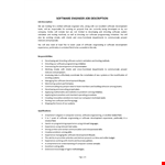 Software Engineer Job Description example document template