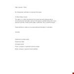 Proof of Employment Letter | Company-issued Letter for Supervisors and Sponsors example document template