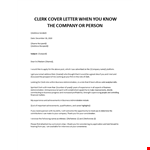 Office clerk cover letter example document template