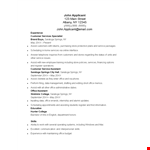 Customer Service Resume Template - Office in Saratoga Springs | Assist example document template