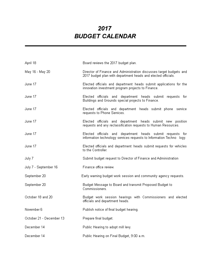 Example Of Budget Calendar example-of-budget-calendar