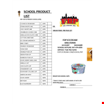 School Product List Template - Organize Your Education Supplies Effortlessly example document template