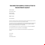 Tax Director Cover letter example document template