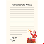 Free Lined Paper Template for Writing | Perfect for Christmas Thank You Cards and Gifts example document template