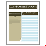 Daily Planner Template - Customizable and Printable example document template