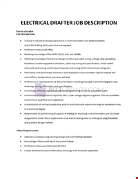 Electrical Drafter Job Description