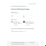 Service Marketing Strategy Template | Effective Marketing for Customer Service example document template