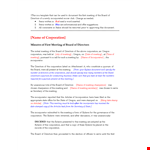 Corporate Minutes example document template