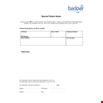 Special Patient example document template