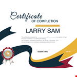 Custom Certificate of Completion Template | Personalized for Larry example document template
