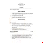 Human Resources Assistant Resume - Maintain and Manage Human Records example document template