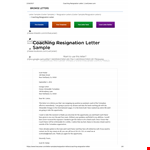 Coach Resignation Letter Example example document template
