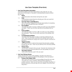 Effective Use Case Template for Organized Information example document template