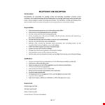 Receptionist Job Description example document template
