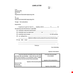 Leave Request Letter Template - Easily Customize and Submit Your Leave Application example document template 