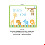 Custom Thank You Card Template for Birthdays - Personalize the Front & Inside example document template