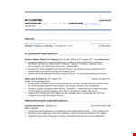 Sample Accounting Internship Resume - Gain Experience Assisting in Baltimore example document template