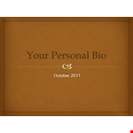 Personal Bio - Expert Writing Tips for Crafting a Compelling Personal Biography example document template