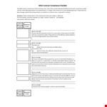 Contract Compliance Checklist Template example document template
