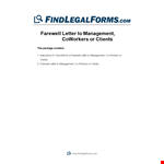 Farewell Letter for Formal Business: Management, Clients, and Workers example document template