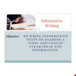 Sample Short Informative Essay example document template