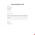 Job Appointment Letter example document template