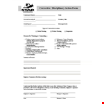 Employee Disciplinary Action Form | Warning & Corrective Action by Managers example document template