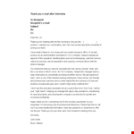 Thank You Email After Interview Template | Company Assistant | Thank You for Your Help example document template 